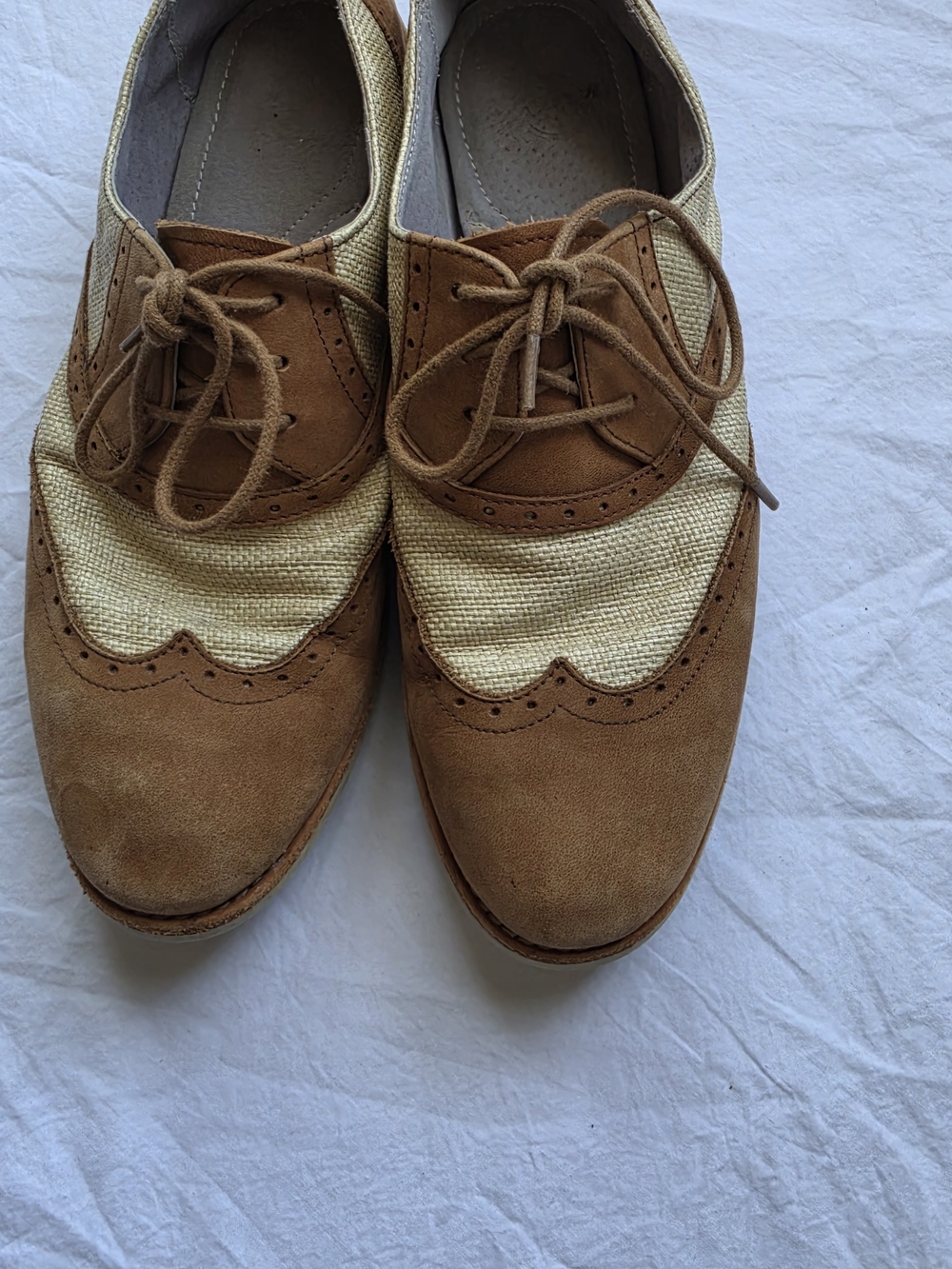 Johnston & Murphy Brown and Cream Wingtip Derby Oxfords